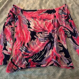 Lilly Pulitzer Vibrant Pink and Purple Women's Top med
